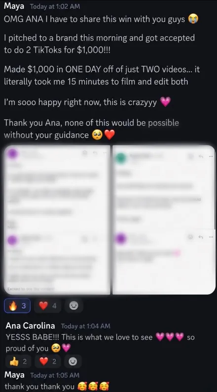 Maya: A paid TikTok collaboration